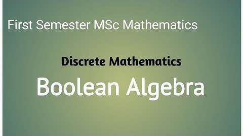 Discrete Mathemetics///Boolean Functions/// First Pg Mathematics ///