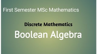 Discrete Mathemetics///Boolean Functions/// First Pg Mathematics ///