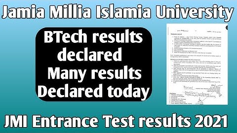Jamia BTech results declared 2021 Jamia today many results declared 2021