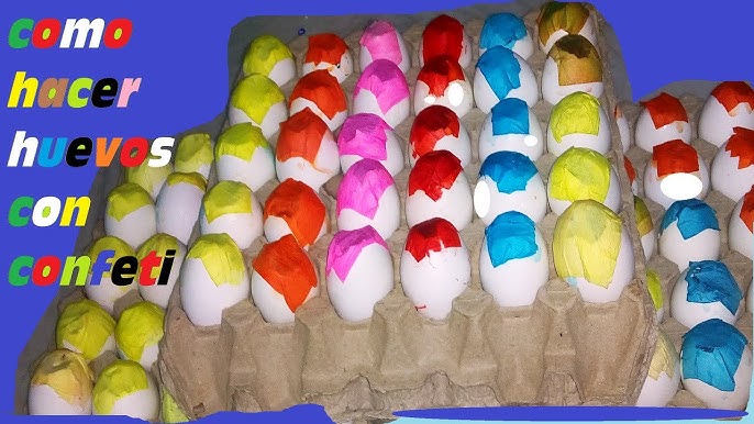 48 Huevos Cascarones Plastico Pascua Colores Diseños Fiesta