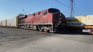 3 Trains! NS Intermodal, CPKC Auto Rack Train Tries to Catch Up, NS Sand Train Passes By! 9/18/2025