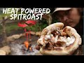 Primitive Cooking - Backyard Chicken Kebab Machine - Heat Powered - How To Make a Simple Rotisserie.