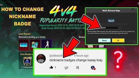 Team Popularity Battle🔥How to Change Nickname Badge in Popularity Battle event in pubg mobile & bgmi
