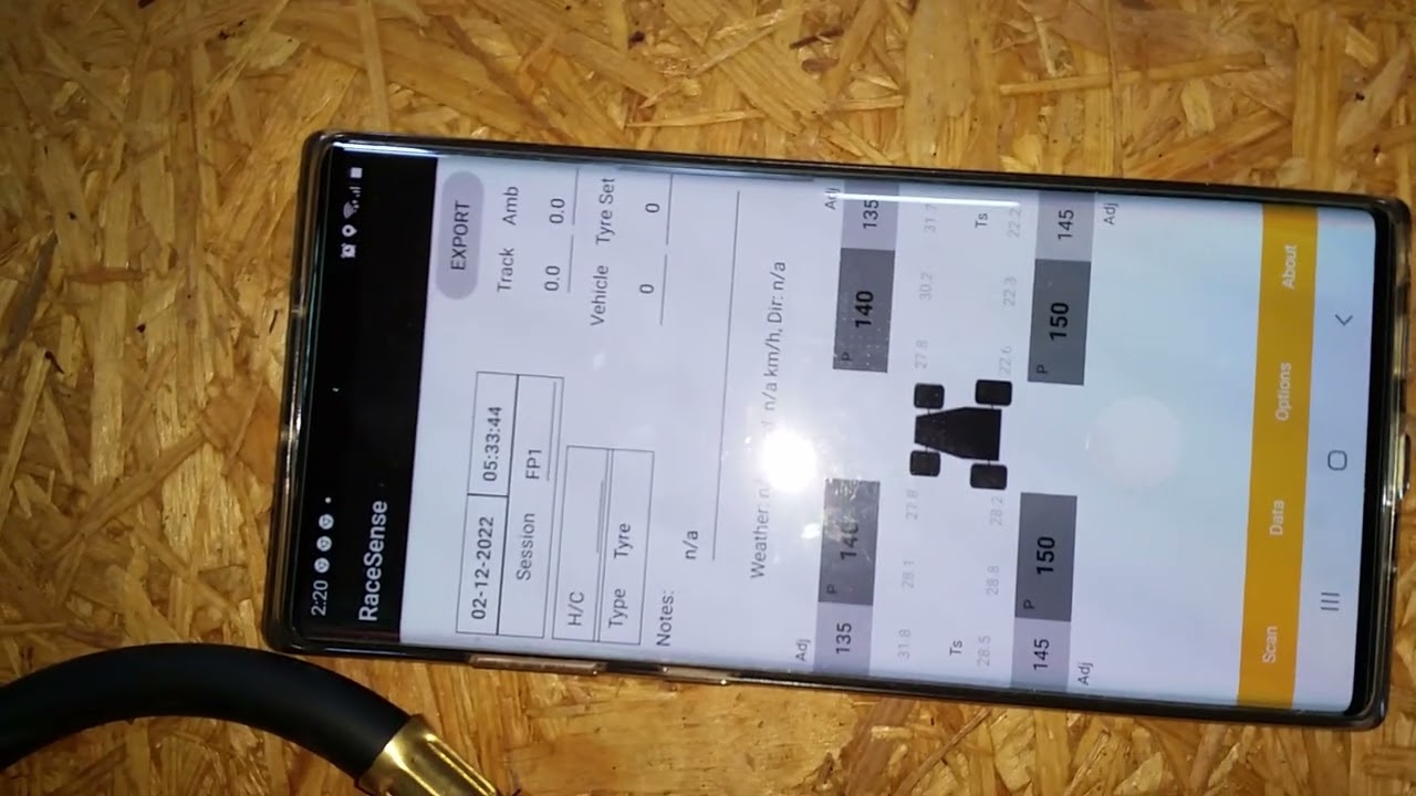 racesense tyre gauge　アプリ通信
