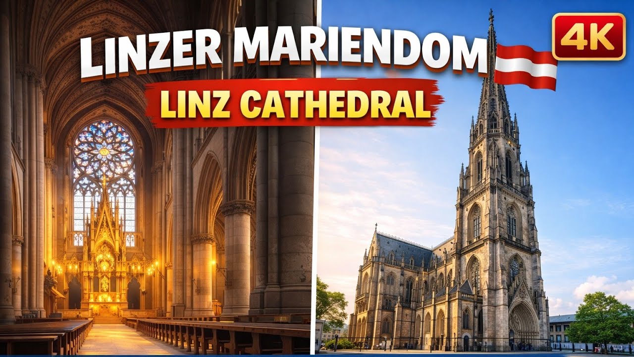 4K Walking Tour: Linzer Mariendom (Linz Cathedral) Inside & Outside | Linz Austria 🇦🇹