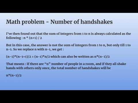 First Python program - Handshakes in a room