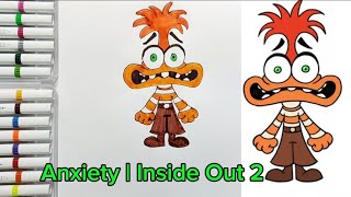 How To Draw Anxiety from Inside Out 2 | Disney Pixar | Cute Easy Step By Step #Drawingtutorial#short