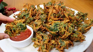 Crispy Palak Lacha Pakora Recipe (Ramadan Special) | لچھے دار پکوڑے بنانے کا صحيی طریقہ