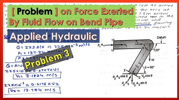 Problem 3 Force Exerted By Fluid Flow on Bend Pipe | Applied Hydraulics