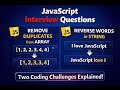 Remove Duplicates from Array & Reverse Words in String Using JavaScript | Interview Questions