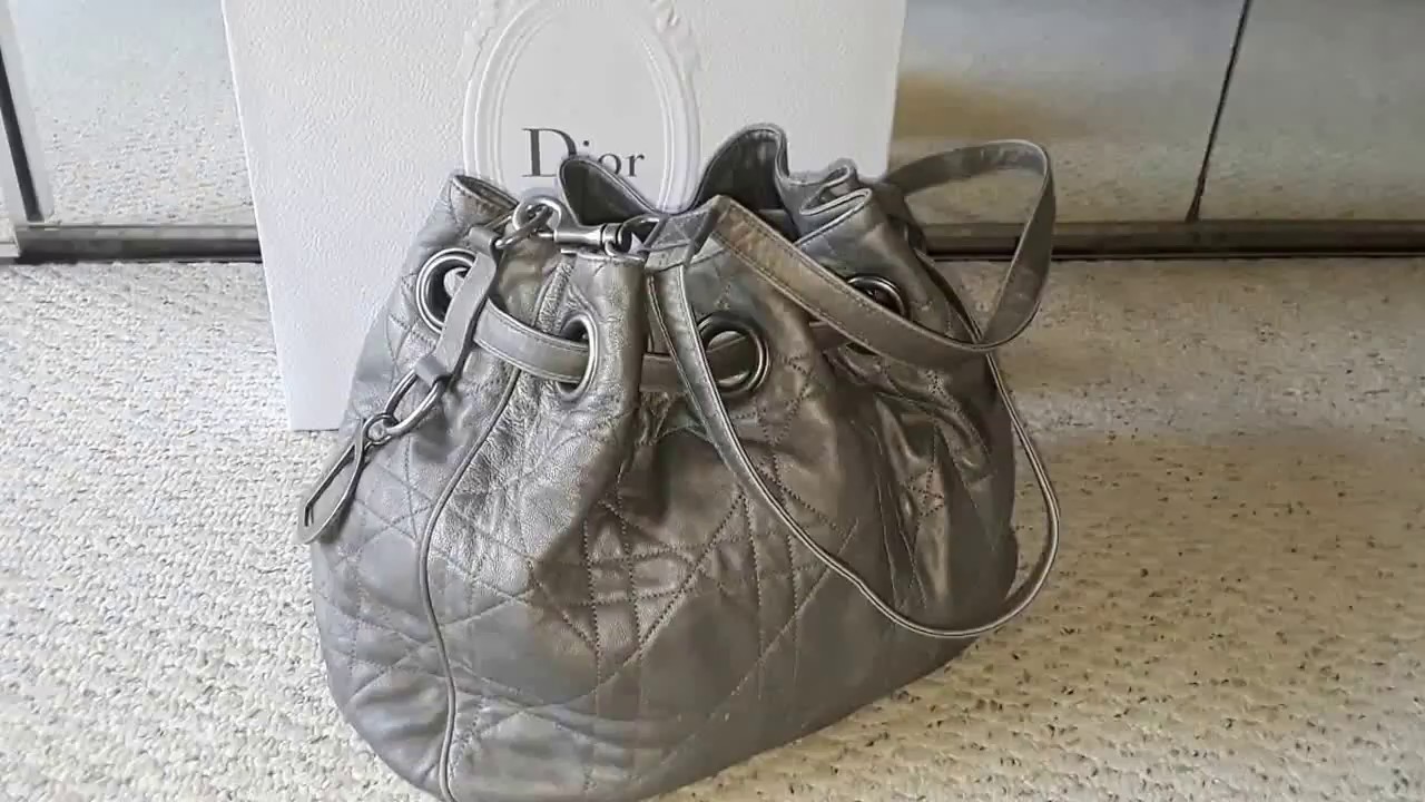 dior cannage drawstring bag