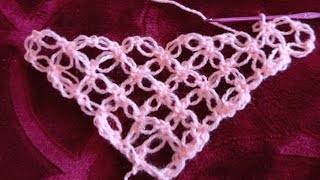 كيفية نسيج غرزة الحب(الياسمين)وكيف ننسج بها شال مثلث لشتاءHow to Crochet a   Shawl (Love Stitch)♥️1