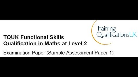 Functional Skills Maths L2 Sample Paper 1 TQUK