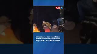 Carabineros son rescatados por civiles tras volcamiento de patrulla en Puerto Varas