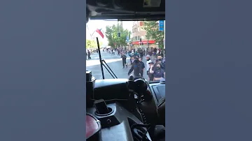 Chilean Protesters Letting A Firetruck Pass 