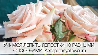 УЧИМСЯ ЛЕПИТЬ ЛЕПЕСТКИ 10 РАЗНЫМИ СПОСОБАМИ. Автор: tanyaflower.ru