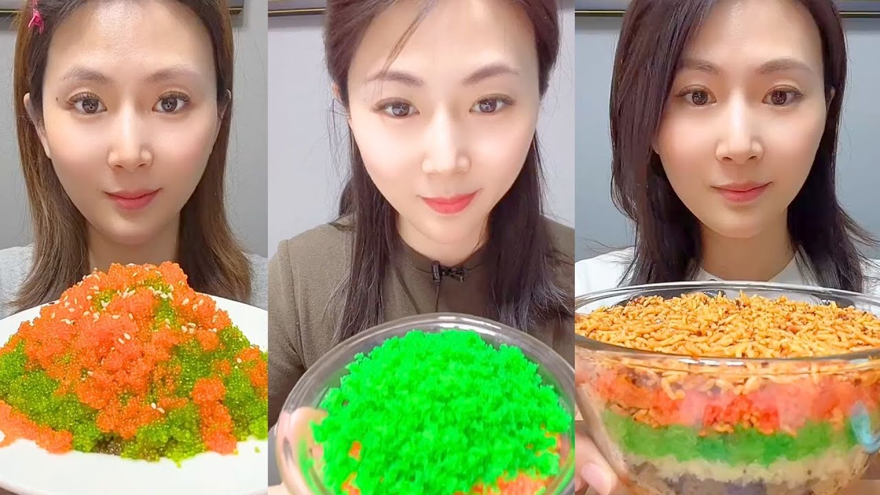 Chinese Colorful Fish Roe & Spicy Seafood ASMR | Crunchy Eating Sounds #39