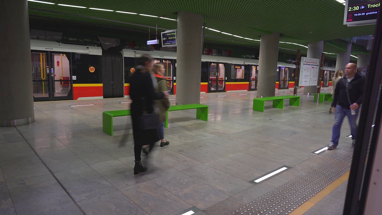 Poland, Warsaw, Metro ride from Rondo Daszyńskiego to Targówek Mieszkaniowy