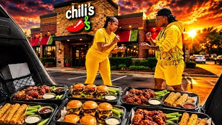 ROCK PAPER SCISSORS FOOD CHALLENGE (CHILIS TRIPLE DIPPER)