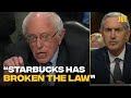 Bernie Sanders destroys Starbucks CEO over illegal union-busting in US Labor Committee