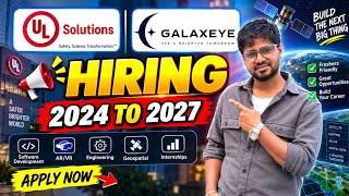 🚨 UL SOLUTIONS & GALAXEYE HIRING 2026 | AI/Tech Jobs + AR/VR Developer Intern | Apply Now 🔥
