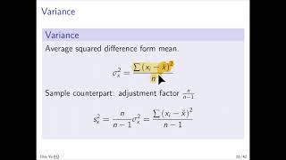 Descriptive statistics -- variance, standard deviation, coefficient of
variation