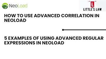 How to use Advanced correlation in Neoload #littleslaw #neoload #neoloadtutorials