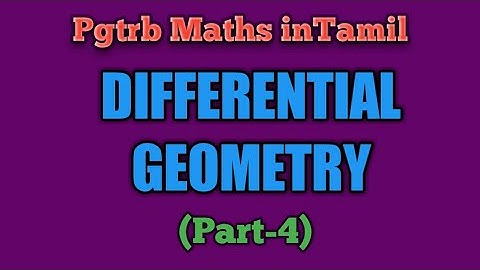 PGTRB MATHS (DIFFERENTIAL GEOMETRY)