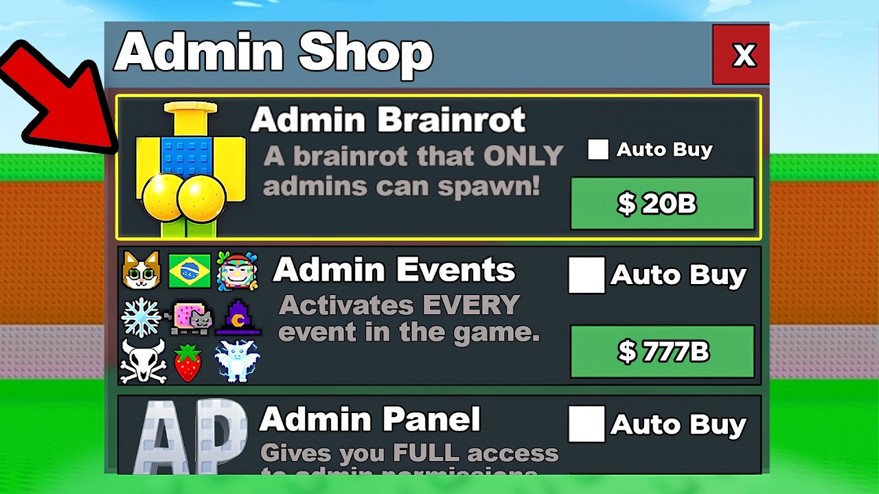 😱НАЧАЛ с НУЛЯ, НО МОГУ ПОКУПАТЬ АДМИНСКИЕ ПРЕДМЕТЫ в Steal a Brainrot