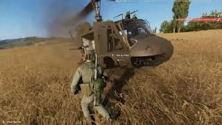 Arma Reforger Chasing an MI8 & a BTR