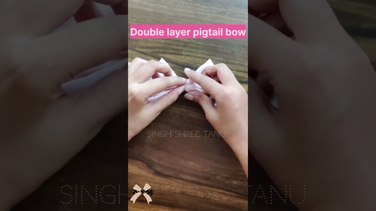 How to make pigtail bow at home//
