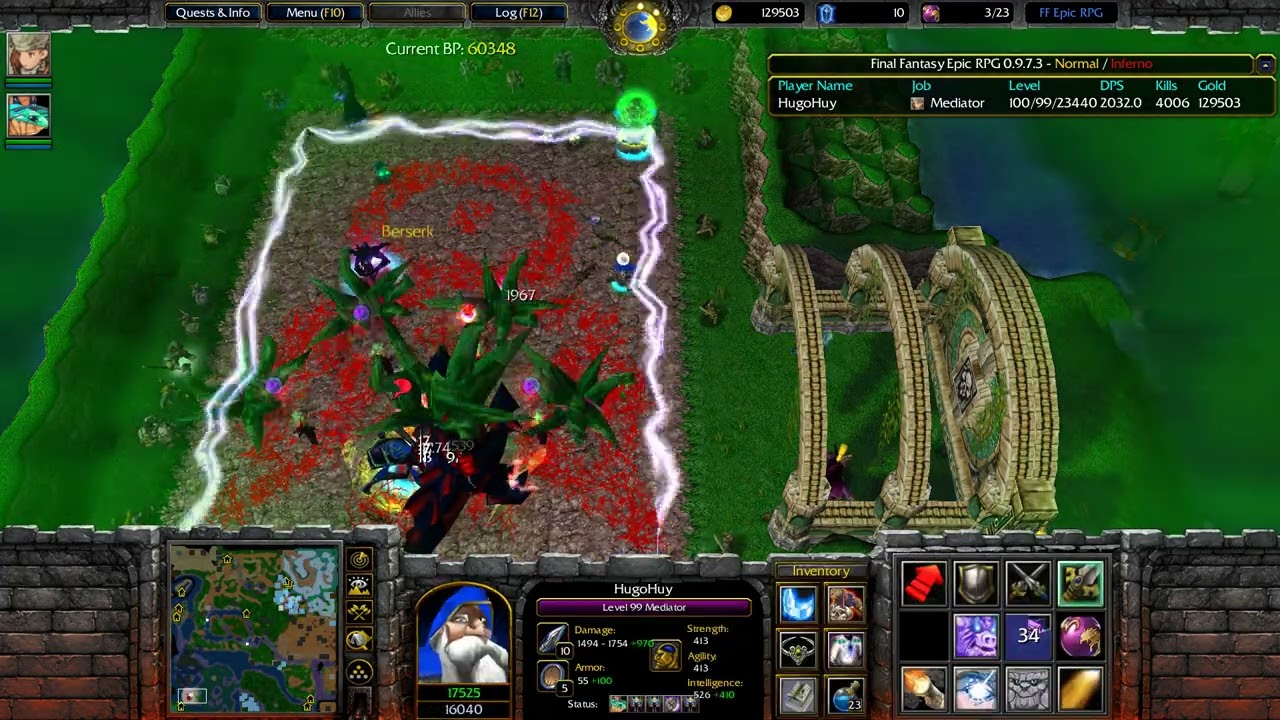 FFERPG 0.9.7.3 Inferno Mage-only Walkthrough: Major Numerus Fight