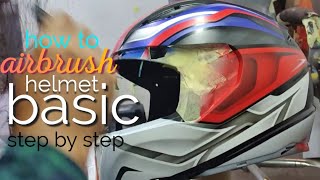 airbrush helm step by step 3D simpel | how to airbrush helmet