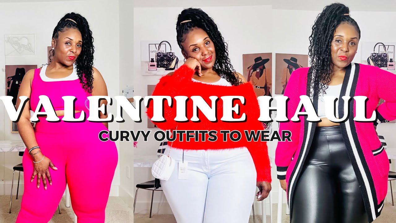 My Valentine's Day Outfit ideas For Plus Size Women | Rainbow Haul | Plus Size Clothing Haul