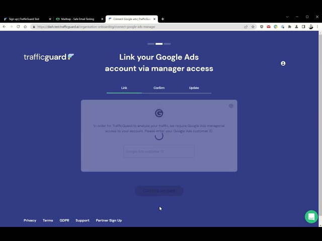 TrafficGuard - Onboarding demo (Google Ads consent screen)