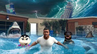 GTA 5: Franklin and Shinchan Survived Tsunami & save Los Santos In GTA 5! (GTA 5 Mods)
