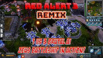 Command & Conquer Red Alert 3 Remix - Play as Allies vs 3 Brutal AI - Close Win!