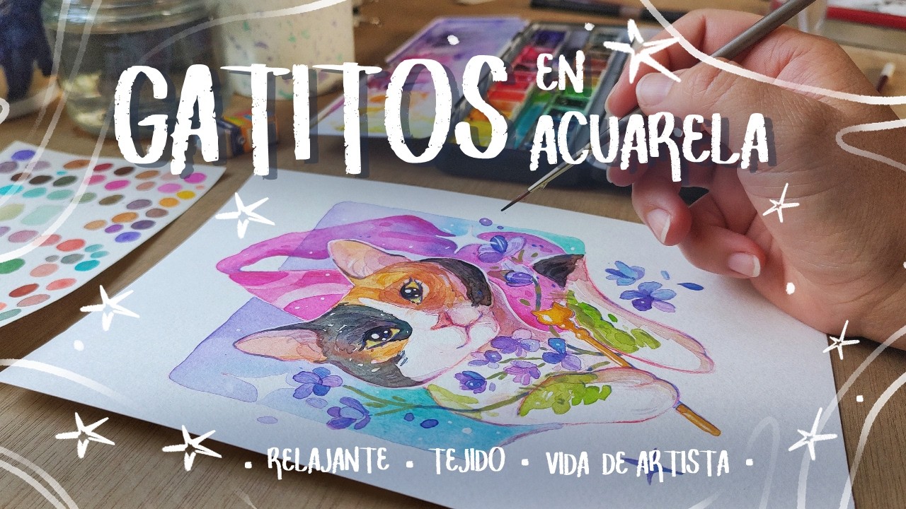 🐱 art vlog ♡ vida de artista ♡ pintando gatitos ♡ tejiendo 🐱