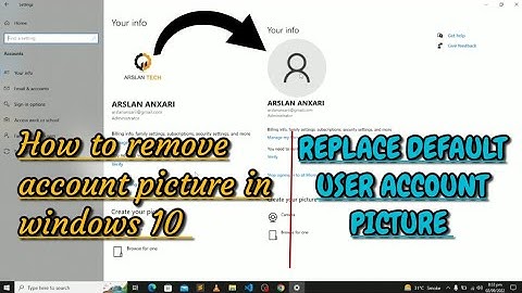 How to remove account picture in windows 10 | Replace default user account picture