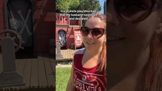 Take a tour of our pirate ship! #backyarddiy #kidsbackyard #disneybackyard #pirateship #shorts #tour
