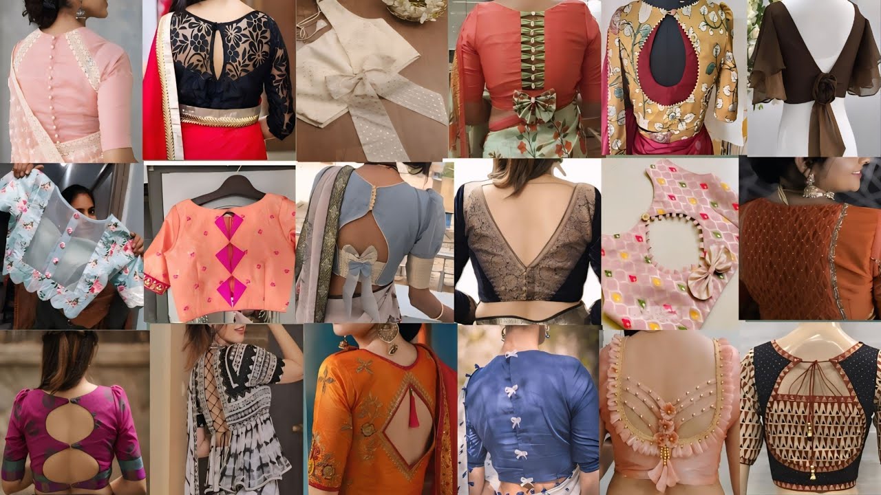 simple daily wear blouse neck design /blouse back neck design / blausee ...