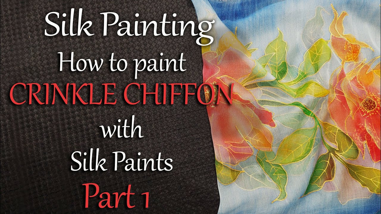 How to Paint Crinkle Chiffon with Silk Paints Part 1 (English, Urdu, Hindi) | Silk painting tutorial