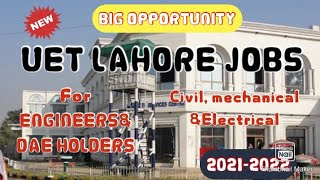 UET jobs for engineers and Diploma holder 2021-2022 UET jobs for engineers and Diploma holder 2021-2022