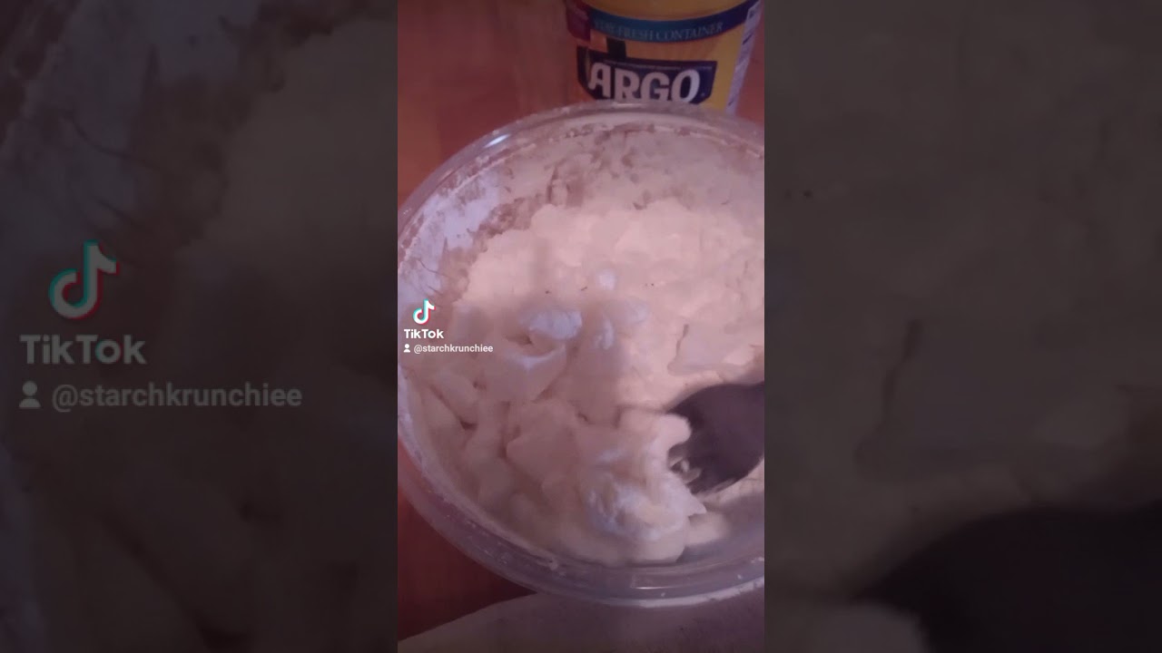 CORNSTARCH KRUNCH! cornstarch addiction baby Powder eating YouTube