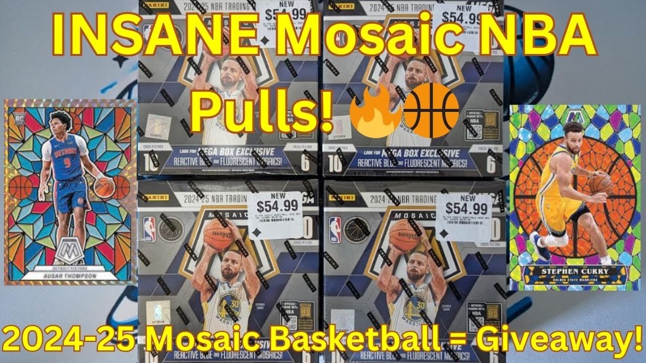 2024-25 Mosaic NBA 4 Mega Box Rip! Insane Pulls & Giveaway Entry! 🏀🔥
