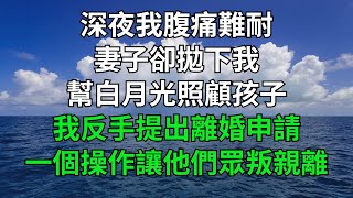 深夜我腹痛難耐，妻子卻拋下我，幫白月光照顧孩子，我反手提出離婚申請，一個操作讓他們眾叛親離！【一窗昏曉】#落日溫情#情感故事#花開富貴#深夜淺讀#家庭矛盾#爽文