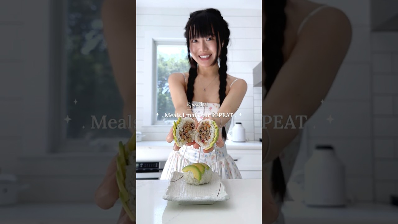 Avocado Onigiri aka Japanese rice ball 