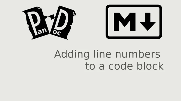 Pandoc's Markdown :: Adding line numbers to a code block