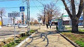 Bishkek 🇰🇬 [4K] walking tour| 3D downtown city view|Jibek Jolu Ave|Traffic Sounds| Kyrgyzstan Nature