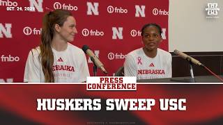 Bergen Reilly and Keoni Williams Recap USC Sweep | Nebraska Volleyball Press Conference